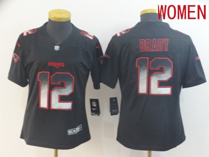 Women New England Patriots #12 Brady Nike Teams Black Smoke Fashion Limited NFL Jerseys->chicago bulls->NBA Jersey